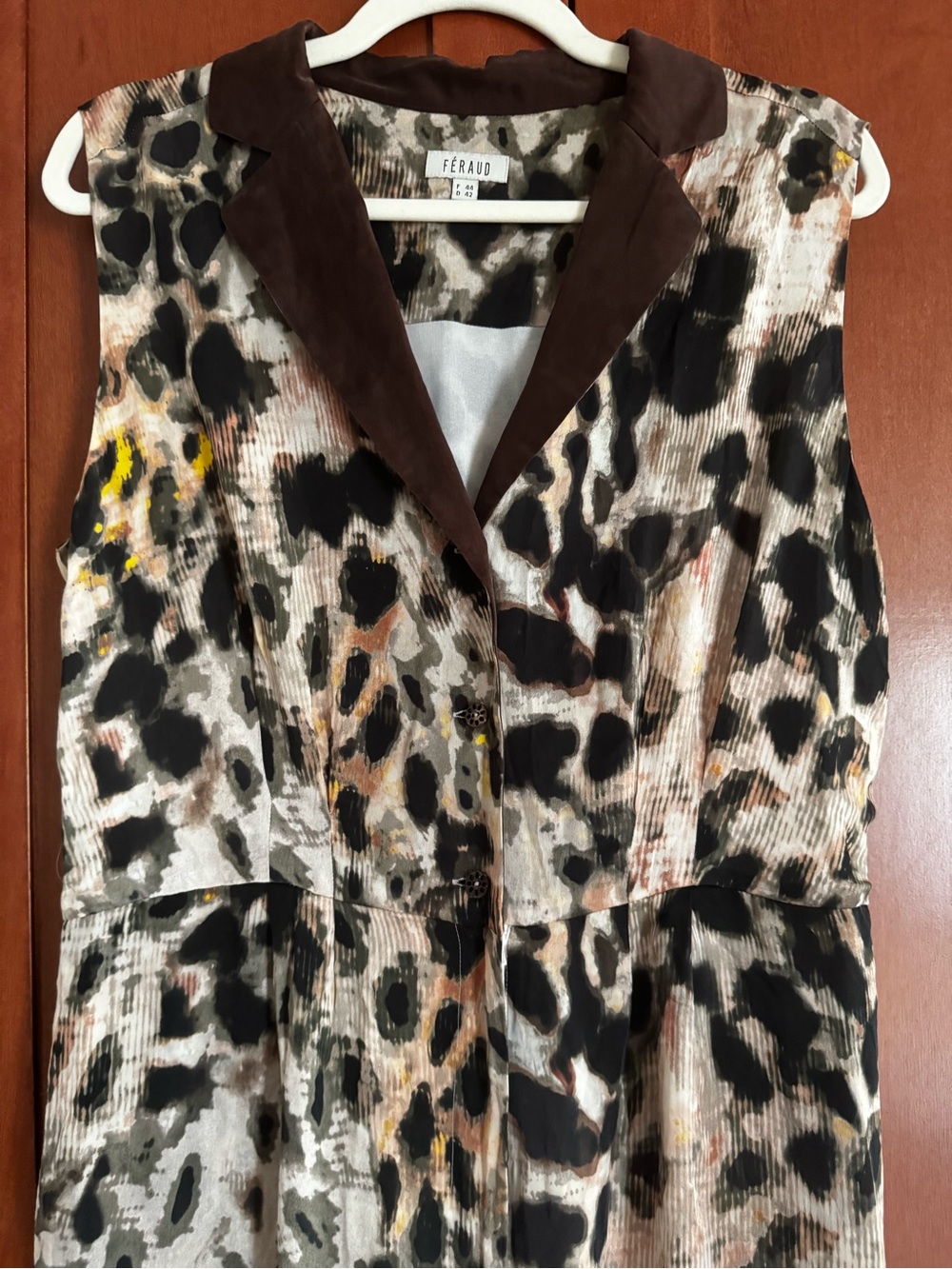 Louis Féraud 100% Silk Leopard Print Jumpsuit - Picture 8 of 15